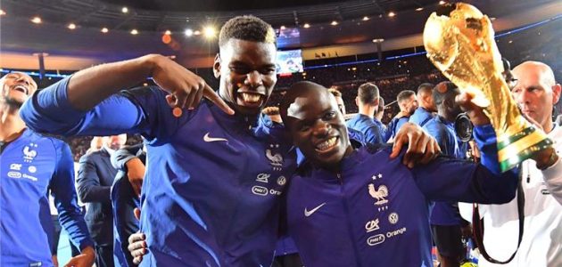 بوجبا وكانتي يساندان فرنسا من المدرجات أمام الأرجنتين في نهائي كأس العالم | كورة لايف تيفي | koora live Tv | مباريات اليوم بث مباشر جوال kooralive